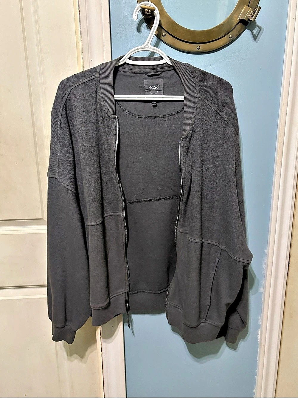 Aerie Open Front Cardigan in Gray Size Medium